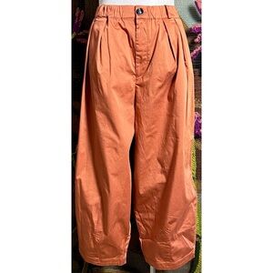 Anthropologie Orange Wide Leg Pants